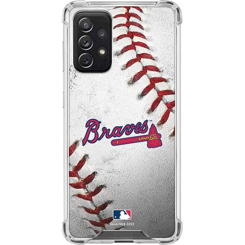 MLB Atlanta Braves Game Ball Galaxy A72 5G Clear Case