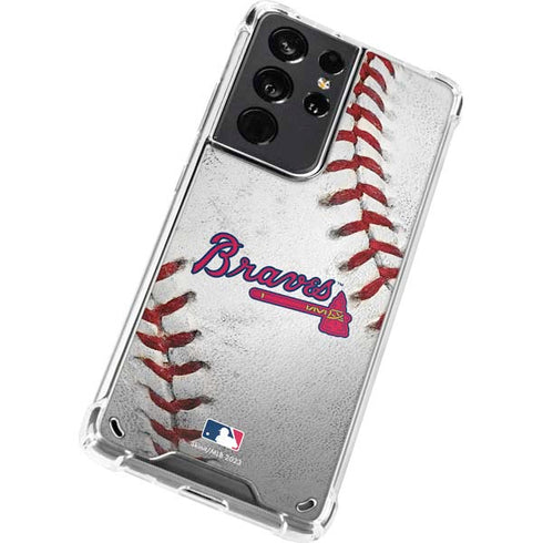 MLB Atlanta Braves Game Ball Galaxy S21 Ultra 5G Clear Case