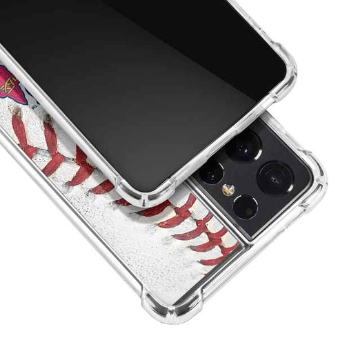 MLB Atlanta Braves Game Ball Galaxy S21 Ultra 5G Clear Case
