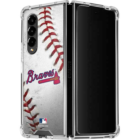 MLB Atlanta Braves Game Ball Galaxy Z Fold4 5G Clear Case