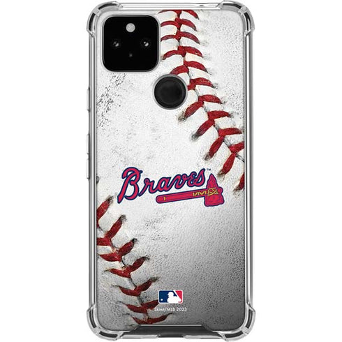 MLB Atlanta Braves Game Ball Google Pixel 5a 5G Clear Case