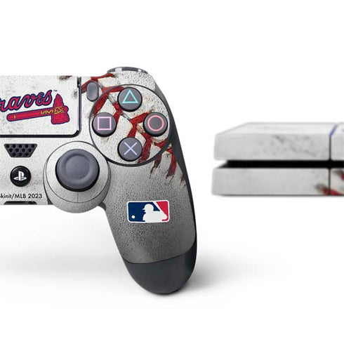 MLB Atlanta Braves Game Ball PS4 Console and Controller Bundle Skin