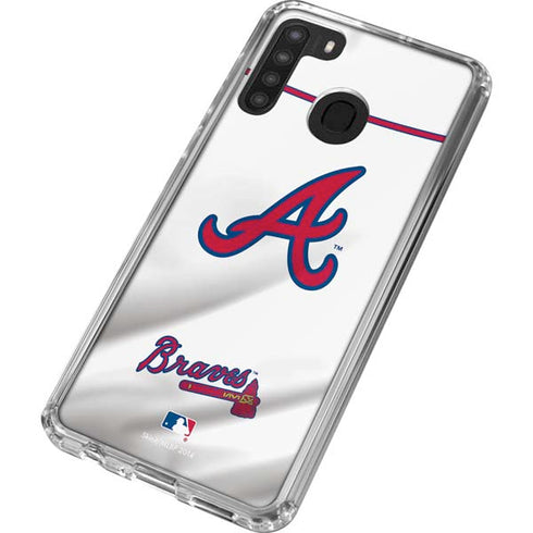 MLB Atlanta Braves Home Jersey Galaxy A21 Clear Case