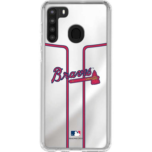 MLB Atlanta Braves Home Jersey Galaxy A21 Clear Case