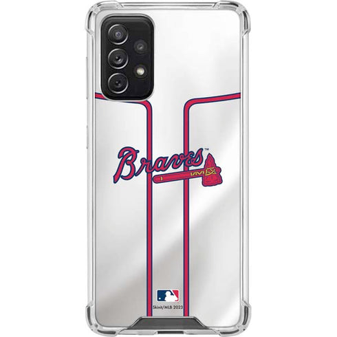 MLB Atlanta Braves Home Jersey Galaxy A72 5G Clear Case