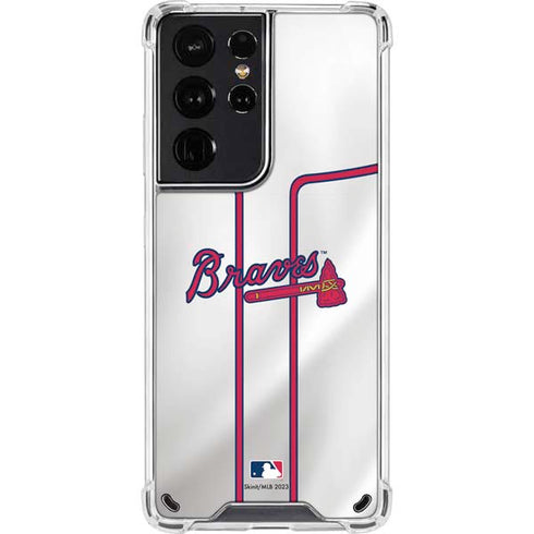 MLB Atlanta Braves Home Jersey Galaxy S21 Ultra 5G Clear Case