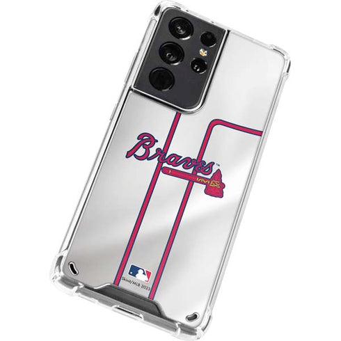MLB Atlanta Braves Home Jersey Galaxy S21 Ultra 5G Clear Case