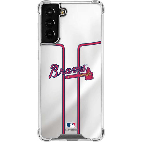 MLB Atlanta Braves Home Jersey Galaxy S22 Plus Clear Case