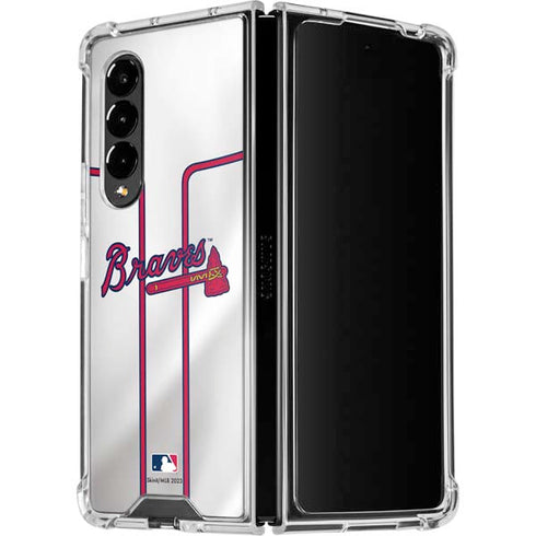 MLB Atlanta Braves Home Jersey Galaxy Z Fold4 5G Clear Case