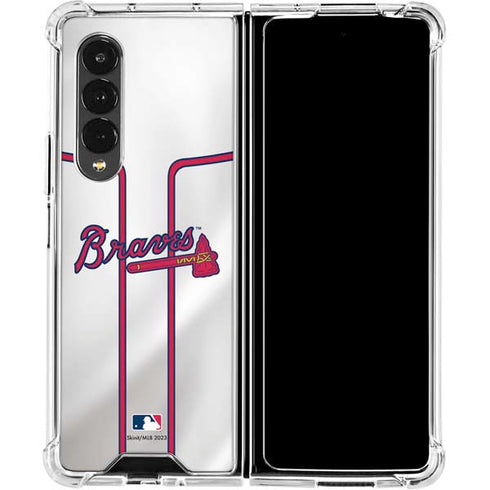 MLB Atlanta Braves Home Jersey Galaxy Z Fold4 5G Clear Case