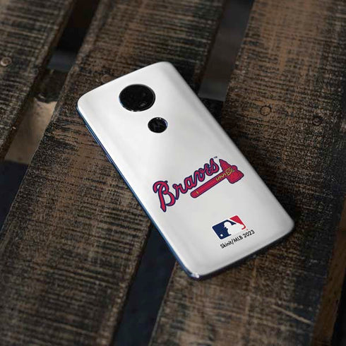 MLB Atlanta Braves Home Jersey Moto E5 Plus Skin