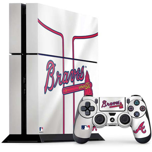 MLB Atlanta Braves Home Jersey PS4 Console and Controller Bundle Skin