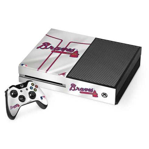 MLB Atlanta Braves Home Jersey Xbox One Console and Controller Bundle Skin