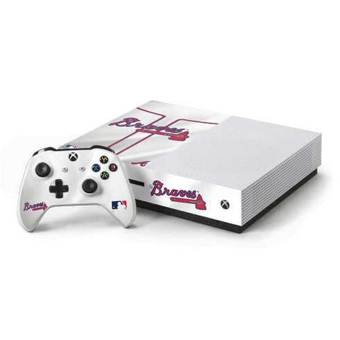 MLB Atlanta Braves Home Jersey Xbox One S Console and Controller Bundle Skin