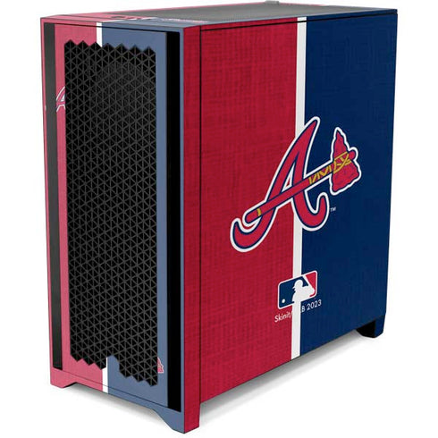 MLB Atlanta Braves Split Corsair 4000D Tempered Glass Mid-Tower ATX Case Skin