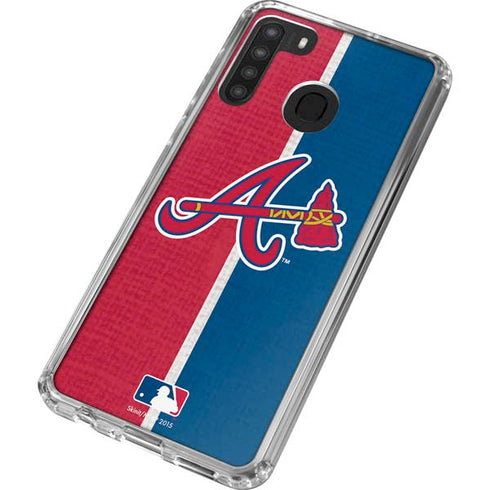 MLB Atlanta Braves Split Galaxy A21 Clear Case