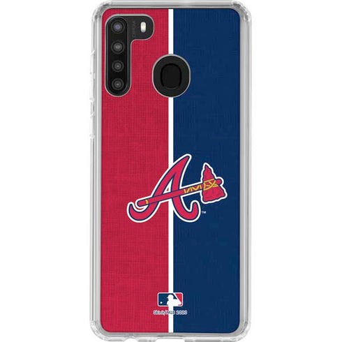 MLB Atlanta Braves Split Galaxy A21 Clear Case