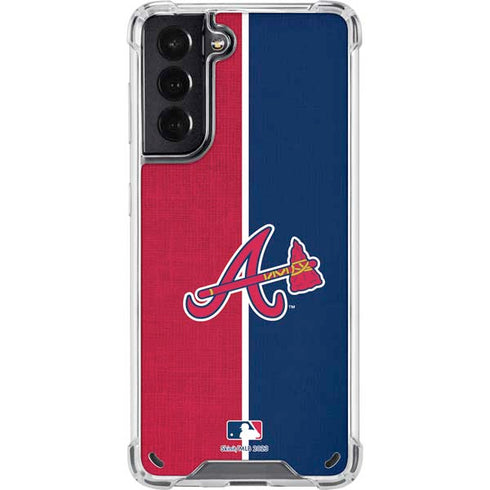 MLB Atlanta Braves Split Galaxy S21 5G Clear Case
