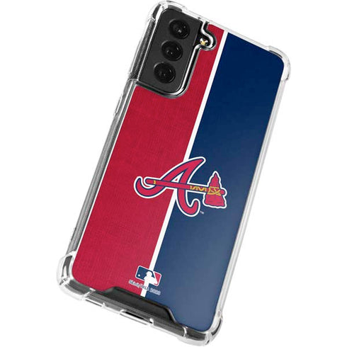 MLB Atlanta Braves Split Galaxy S21 FE Clear Case