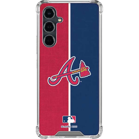MLB Atlanta Braves Split Galaxy S23 FE Clear Case