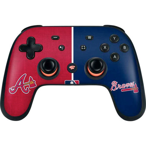 MLB Atlanta Braves Split Google Stadia Controller Skin