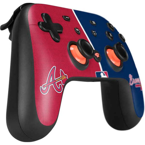 MLB Atlanta Braves Split Google Stadia Controller Skin