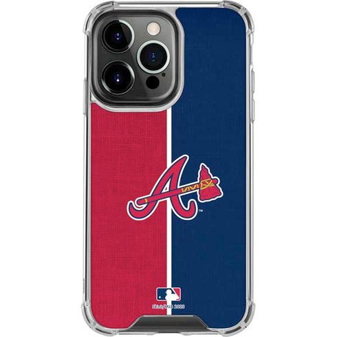 MLB Atlanta Braves Split iPhone 14 Pro Clear Case