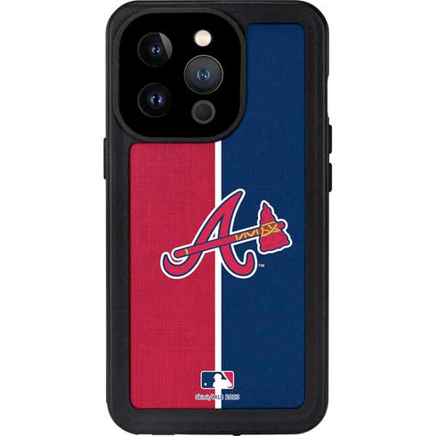 MLB Atlanta Braves Split iPhone 14 Pro Waterproof Case