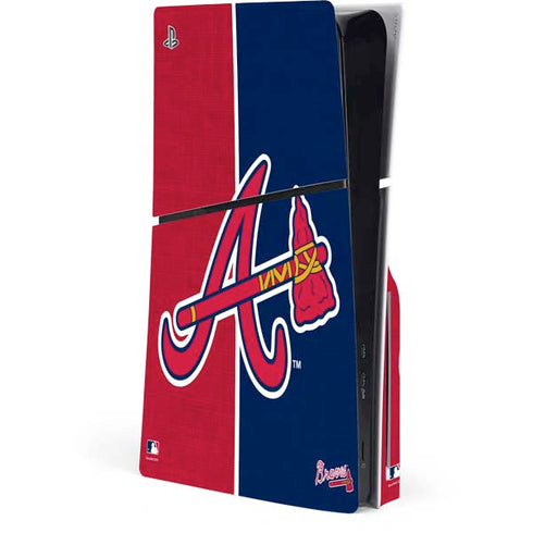 MLB Atlanta Braves Split PS5 Slim Disk Console Skin