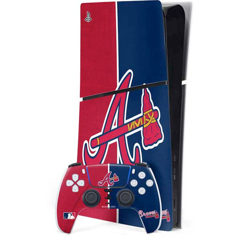 MLB Atlanta Braves Split PS5 Slim Digital Edition Bundle Skin