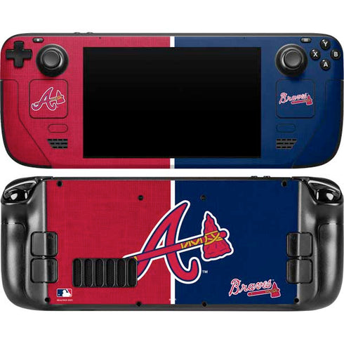 MLB Atlanta Braves Split Steam Deck Handheld Gaming Computer Skin