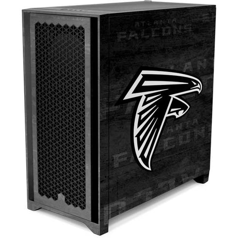 NFL Atlanta Falcons Black & White Corsair 4000D Tempered Glass Mid-Tower ATX Case Skin