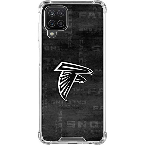 NFL Atlanta Falcons Black & White Galaxy A12 Clear Case