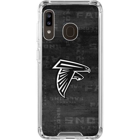 NFL Atlanta Falcons Black & White Galaxy A30 Clear Case