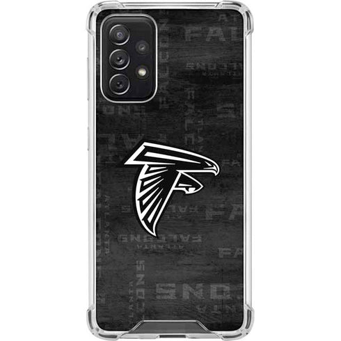 NFL Atlanta Falcons Black & White Galaxy A72 5G Clear Case