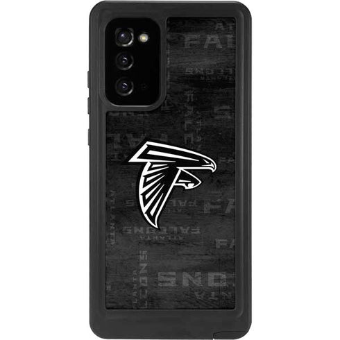 NFL Atlanta Falcons Black & White Galaxy Note20 5G Waterproof Case