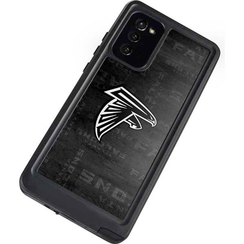 NFL Atlanta Falcons Black & White Galaxy Note20 5G Waterproof Case