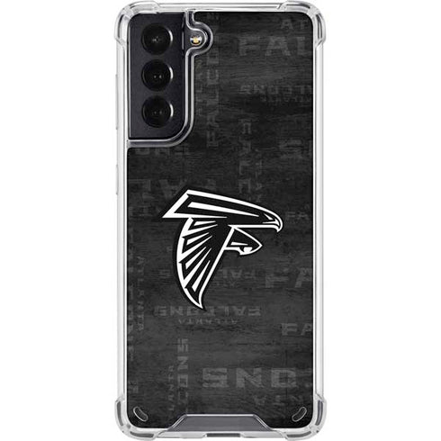 NFL Atlanta Falcons Black & White Galaxy S21 5G Clear Case