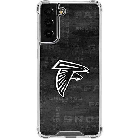 NFL Atlanta Falcons Black & White Galaxy S21 FE Clear Case