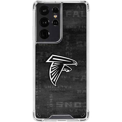 NFL Atlanta Falcons Black & White Galaxy S21 Ultra 5G Clear Case