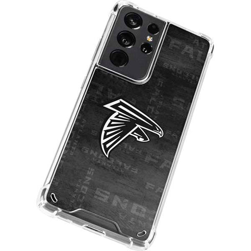NFL Atlanta Falcons Black & White Galaxy S21 Ultra 5G Clear Case