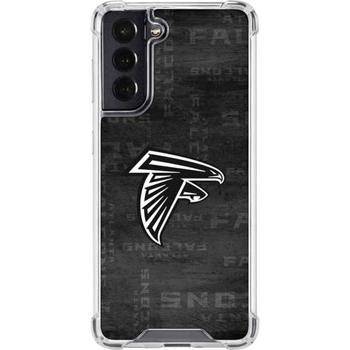 NFL Atlanta Falcons Black & White Galaxy S22 Clear Case