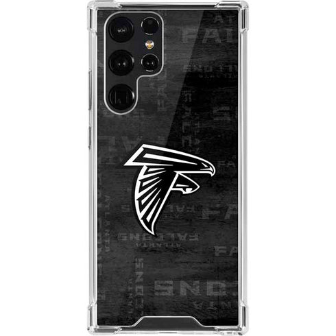 NFL Atlanta Falcons Black & White Galaxy S22 Ultra Clear Case
