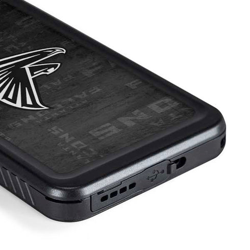NFL Atlanta Falcons Black & White Galaxy S23 Plus Waterproof Case