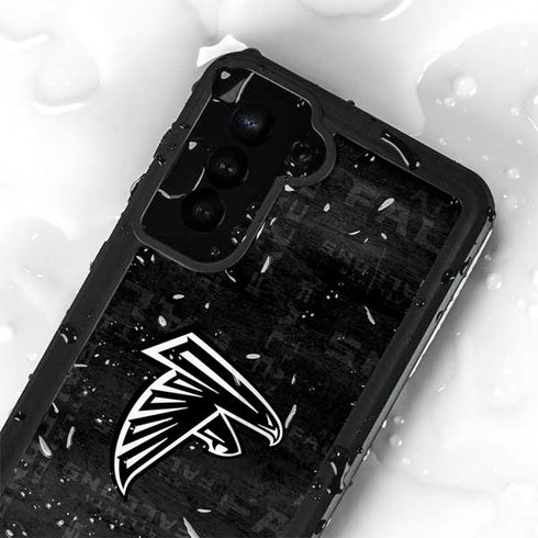 NFL Atlanta Falcons Black & White Galaxy S23 Plus Waterproof Case