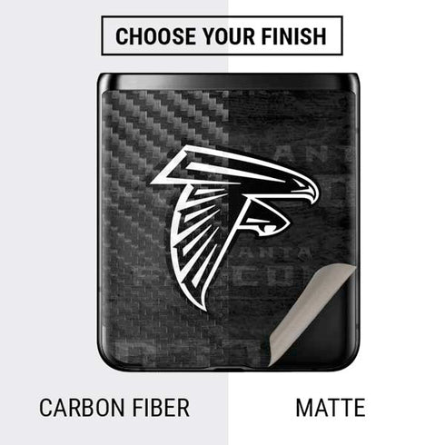 NFL Atlanta Falcons Black & White Galaxy Z Flip Skin