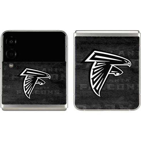 NFL Atlanta Falcons Black & White Galaxy Z Flip3 5G Skin
