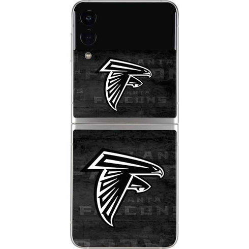 NFL Atlanta Falcons Black & White Galaxy Z Flip3 5G Skin