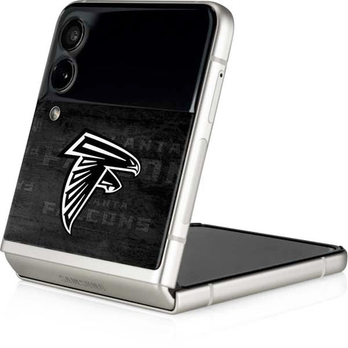 NFL Atlanta Falcons Black & White Galaxy Z Flip3 5G Skin
