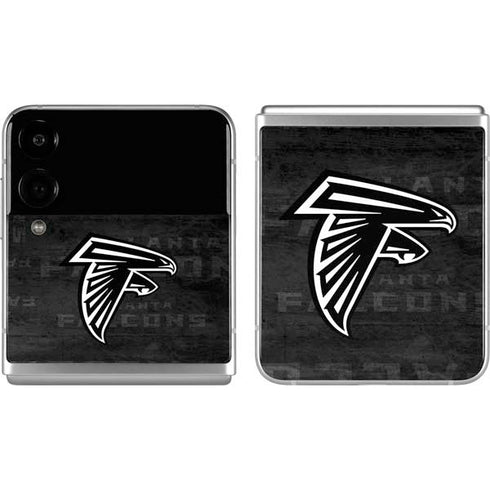 NFL Atlanta Falcons Black & White Galaxy Z Flip4 5G Skin